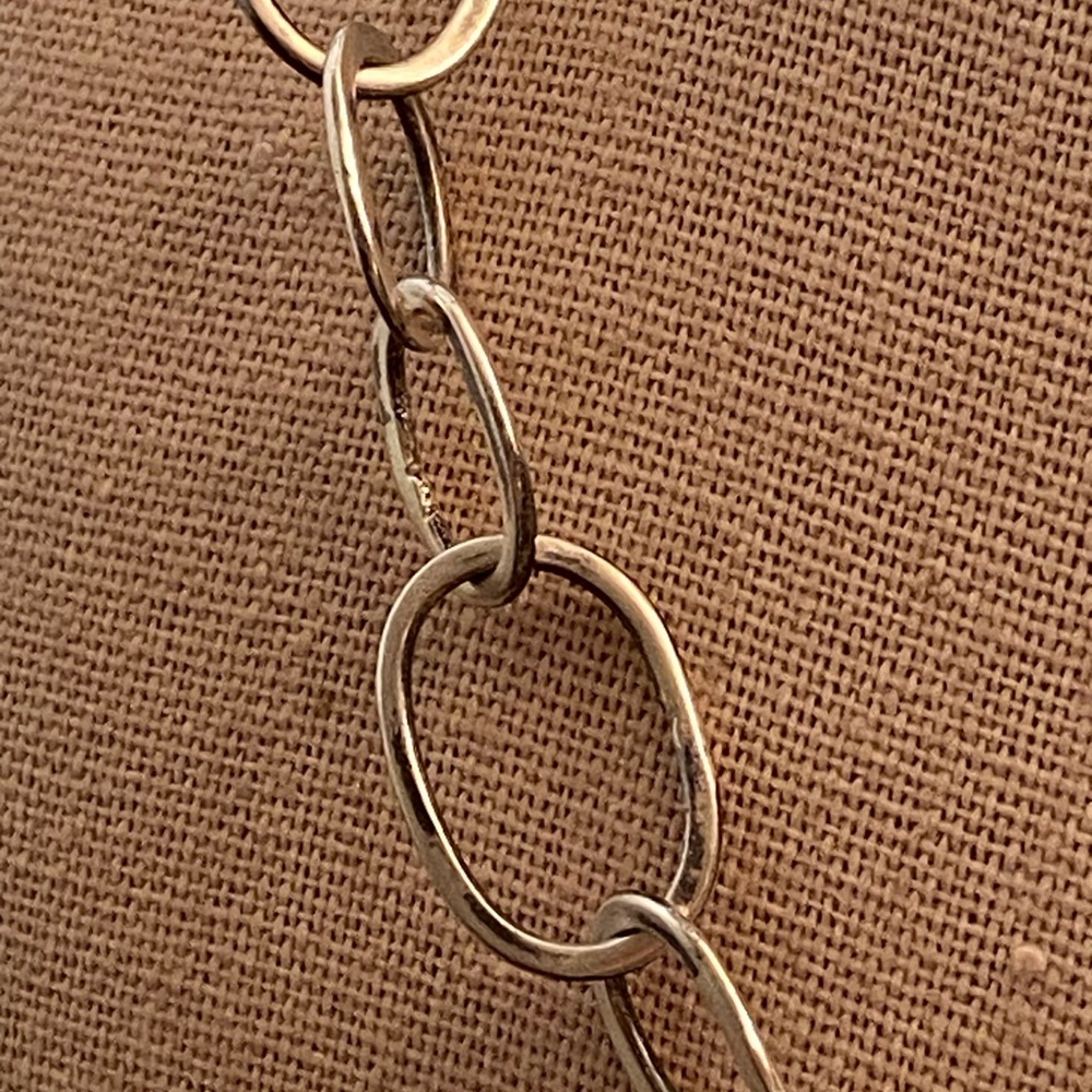 Vintage Interlocking ovals 925 sterling Silver necklace - Picture 2 of 6